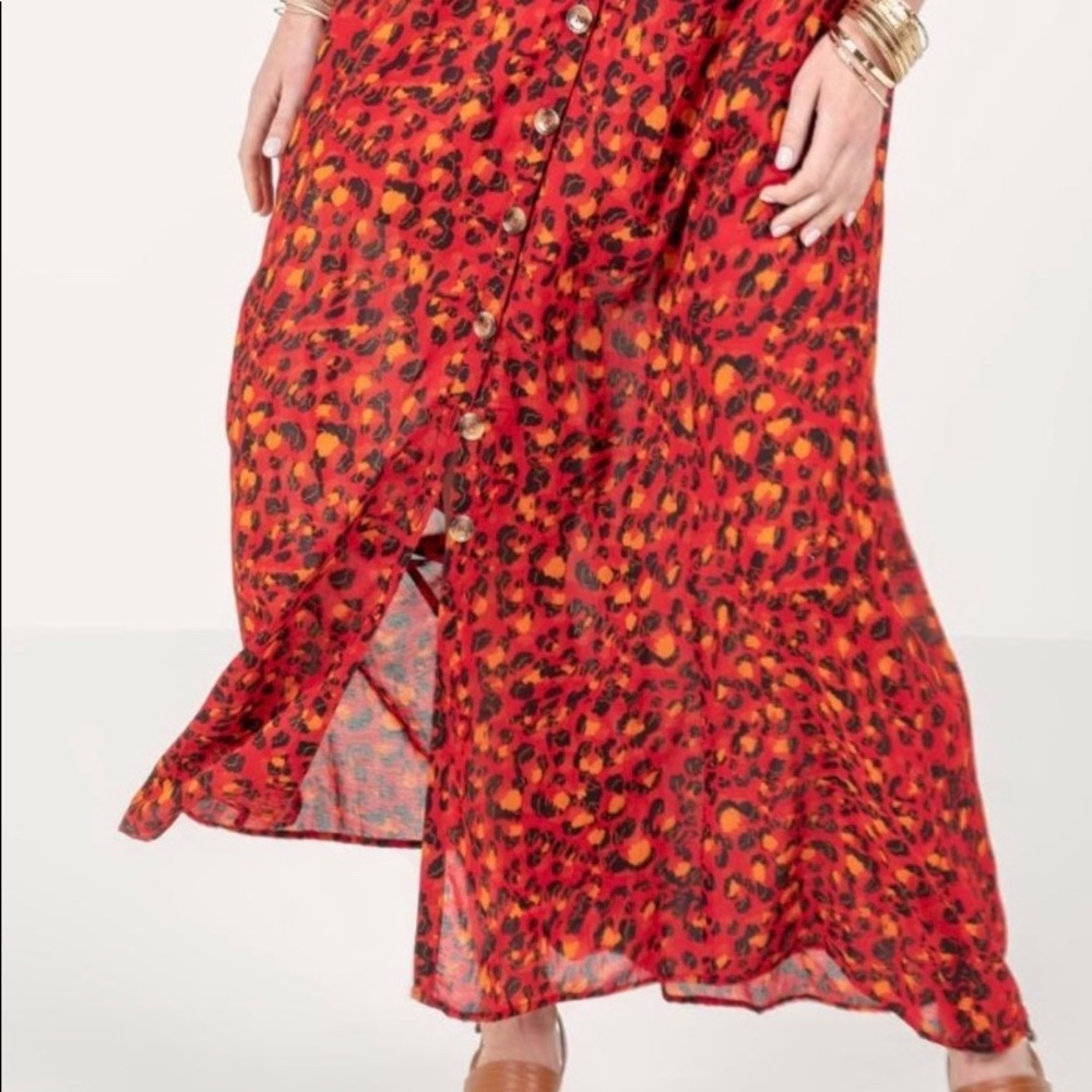 Button Down, Cheetah Print, button Down Maxi Dress - Picture 3 of 3